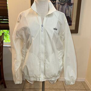Nike Women's White Windbreaker Jacket Size Medium